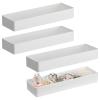Tressify Plastic Drawer Organizers, 4 Large Trays, White Stackable Storage, For Desk, Bathroom, Office, Kitchen view 1
