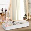 Tressify Plastic Drawer Organizers, 4 Large Trays, White Stackable Storage, For Desk, Bathroom, Office, Kitchen view 3