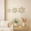 Tressify Bohemian Wooden Daisy Wall Art Set Of 3, Distressed Floral Hanging Decor, Perfect For Bedroom, Office, And Living Room view 3