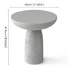 THKSHOUZ 18'' Tall Round Gray Pedestal Side Table, Modern Hourglass End Table with Stone Texture, Minimalist Faux Concrete Accent Table for Living Room, Bedroom, or Patio view 2