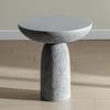 THKSHOUZ 18'' Tall Round Gray Pedestal Side Table, Modern Hourglass End Table with Stone Texture, Minimalist Faux Concrete Accent Table for Living Room, Bedroom, or Patio view 3