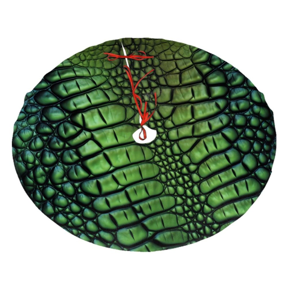 48" Plush Christmas Tree Skirt Double Layer Waterproof Xmas Tree Mat Alligator Skin Rustic Christmas Tree Ornaments for New Year Holiday Party Decorations