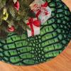 48" Plush Christmas Tree Skirt Double Layer Waterproof Xmas Tree Mat Alligator Skin Rustic Christmas Tree Ornaments for New Year Holiday Party Decorations view 2
