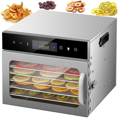 lilishangmao Commercial Food Dehydrator Machine - Stainless Steel Trays, Home Food Dryer for Fruit/Meat/Vegetables/Pet Food, 3090C Temperature Adjustable & 0-24 H Digital Time Control 6-Tier