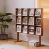 DUHTFCY Floor Standing Magazine Rack Floor Magazine Rack Solid Wood Reading Bookshelf Display Rack Creative Floor Newspaper CD Display Rack Newspaper Rack(Original Wood) view 4