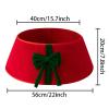 Christmas Tree Collar with Bow, Rustic White Red Tree Ring Christmas Skirt Decorations for Holiday Indoor Home Party Decor view 2
