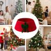 Christmas Tree Collar with Bow, Rustic White Red Tree Ring Christmas Skirt Decorations for Holiday Indoor Home Party Decor view 4