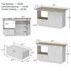 AIEGLE Kitchen Island with Expandable Countetop, 2-Door Large Kitchen Islands with Drawer & Open Storage Compartment, 59.1" W Wood Grain Island Table with Adjustable Shelf, White & Oak view 2