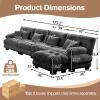 173.2" Oversized L Shaped Couch, Chenille Modular Sectional Sofa, 4 Seater Deep Seat Sofa with Movable Ottoman, Modern Cloud Couch with Thick Seat Cushion, Sectional Couches for Living Room, Gray view 2