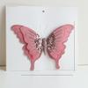 1pc 3D Glitter Christmas Butterfly Ornaments with Clip,Hanging Butterfly for Christmas Tree Decoration(Wine Red) view 3