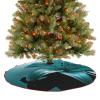 Christmas Tree Skirt Ornaments 30"x30" Xmas Tree Skirt with Stitched Edges Winter Holiday Teal Lily Tree Mat Base Cover for New Year Party Decor Home Indoor Outdoor Decorations view 4