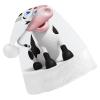 FodPand Cartoon Milk Cow Santa Hat Christmas Hats Comfort Plush Xmas Holiday Hat for Adults New Year Festive Party Headwear view 1
