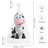 FodPand Cartoon Milk Cow Santa Hat Christmas Hats Comfort Plush Xmas Holiday Hat for Adults New Year Festive Party Headwear view 2