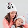 FodPand Cartoon Milk Cow Santa Hat Christmas Hats Comfort Plush Xmas Holiday Hat for Adults New Year Festive Party Headwear view 4
