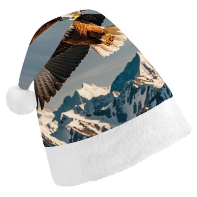 FodPand Eagles Santa Hat Christmas Hats Comfort Plush Xmas Holiday Hat for Adults New Year Festive Party Headwear