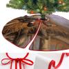 Christmas Tree Skirt Ornaments 30"x30" Xmas Tree Skirt with Stitched Edges Winter Holiday Mallard Ducks Tree Mat Base Cover for New Year Party Decor Home Indoor Outdoor Decorations view 3