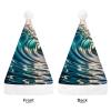 FodPand Ocean Waves Santa Hat Christmas Hats Comfort Plush Xmas Holiday Hat for Adults New Year Festive Party Headwear view 3