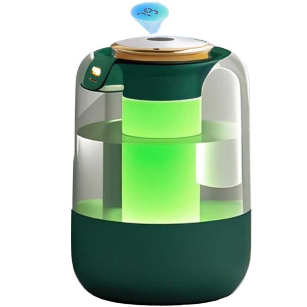Treayes Elegant Cool Mist Humidifier for Bedroom - Large Water Tank, Smart Display, 7-Color Lights, 3 Levels, Ultrasonic Fog Ideal for Baby, Plants & Office (Green)(2pcs Green)