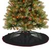 Christmas Tree Skirt Ornaments 30"x30" Xmas Tree Skirt with Stitched Edges Winter Holiday Black Hat Dark Side Hacker Tree Mat Base Cover for New Year Party Decor Home Indoor Outdoor Decorations view 4