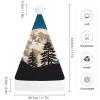 FodPand Pine Moon Santa Hat Christmas Hats Comfort Plush Xmas Holiday Hat for Adults New Year Festive Party Headwear view 2