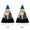 FodPand Pine Moon Santa Hat Christmas Hats Comfort Plush Xmas Holiday Hat for Adults New Year Festive Party Headwear view 3