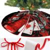 Christmas Tree Skirt Ornaments 30"x30" Xmas Tree Skirt with Stitched Edges Winter Holiday Comes with Poker Hat Tree Mat Base Cover for New Year Party Decor Home Indoor Outdoor Decorations view 3