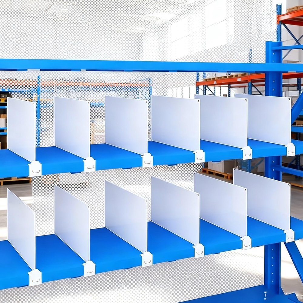Adjustable Shelf Dividers for Storage Rack, Plastic Partition Boards for Warehouse, Closet, Bookshelf, Clothing Organizer, 12 Pack(60x20cm/23.6x7.9in)