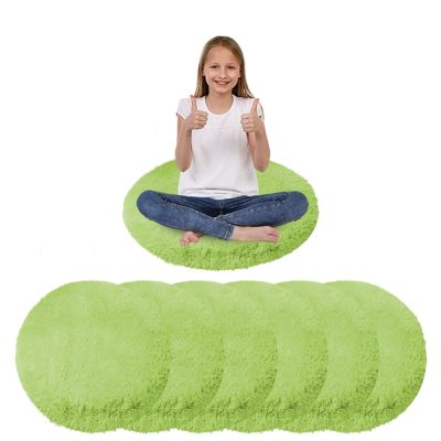 SK Studio 6 Pcs Kids Carpet Circle Seats for Classroom 16 Inch Round Floor Cushion Mat Teacher Preschool Educational Floor Mat Learning Playing Areas, Sage Green