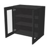 HCIOAN Solid Wood Double Door Wall Cabinet, Customizable Glass Door Wall-Mounted Storage for Kitchen, Bathroom, Living Room Office Glass Insert Not Included (SK-Charcoal Black, 36" W x 12" D x 30" H) view 4
