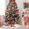EFEWOI Christmas Tree Skirt 35 Inch, Pastel Pink Gingerbread House Candy Xmas Tree Skirts Round Tree Mat for Indoor Outdoor Holiday Party Home Decorations view 4