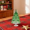 Glass Christmas Tree,Glass Tabletop Christmas Ornaments,Mini Artificial Tree for Desktop, Table Ornaments for Xmas and Year Celebration (A) view 2