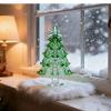 Glass Christmas Tree,Glass Tabletop Christmas Ornaments,Mini Artificial Tree for Desktop, Table Ornaments for Xmas and Year Celebration (A) view 3