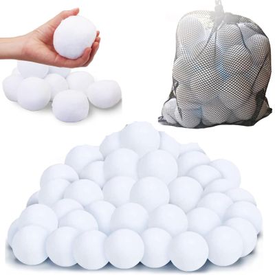 dPois Christmas Realistic Looking Fake Snowballs Soft Artificial Snow Ball Set for Creating A Winter Wonderland 60pcs Mesh Bag One Size