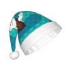 ChenGua Cute little raccoon Print Christmas Santa Hat for Adults, Unisex Plush Party Xmas Hats, for Holiday New Year Headwear view 2