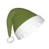 ChenGua Solid dark green Print Christmas Santa Hat for Adults, Unisex Plush Party Xmas Hats, for Holiday New Year Headwear view 2
