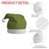ChenGua Solid dark green Print Christmas Santa Hat for Adults, Unisex Plush Party Xmas Hats, for Holiday New Year Headwear view 4