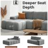114 Oversized Modular Sectional Couch for Living Room, Chenille Boneless Couch L-Shape Cloud Sofa with Deep Seat and Chaise, Memory Foam Compressed Sofa for Living Room Furniture Bedroom Apartment view 2