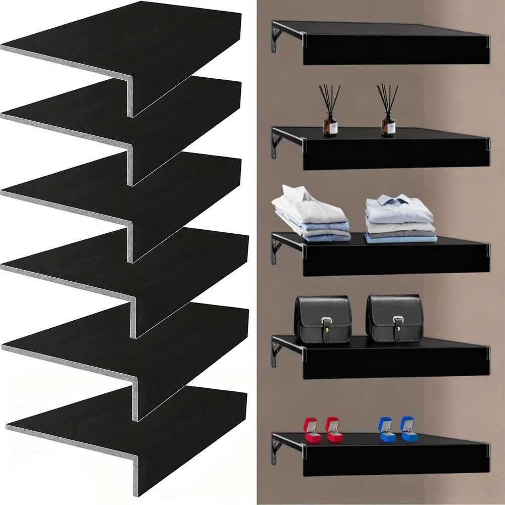 41x18in 4pcs Shelf Ccover for Wire Shelf System Moisture-Resistant Pantry & Closet Liners, No-Tool Installation Removable and Easy Clean High-end Black