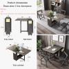 DIHRVTHC Folding Dining Table, Drop Leaf Table, Folding Dining Table Set, Saving Space Extendable Drop Leaf Table, with 2 Chairs and Wheels, for Kitchen, Dining and Living Room(Gray) view 2