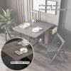 DIHRVTHC Folding Dining Table, Drop Leaf Table, Folding Dining Table Set, Saving Space Extendable Drop Leaf Table, with 2 Chairs and Wheels, for Kitchen, Dining and Living Room(Gray) view 4