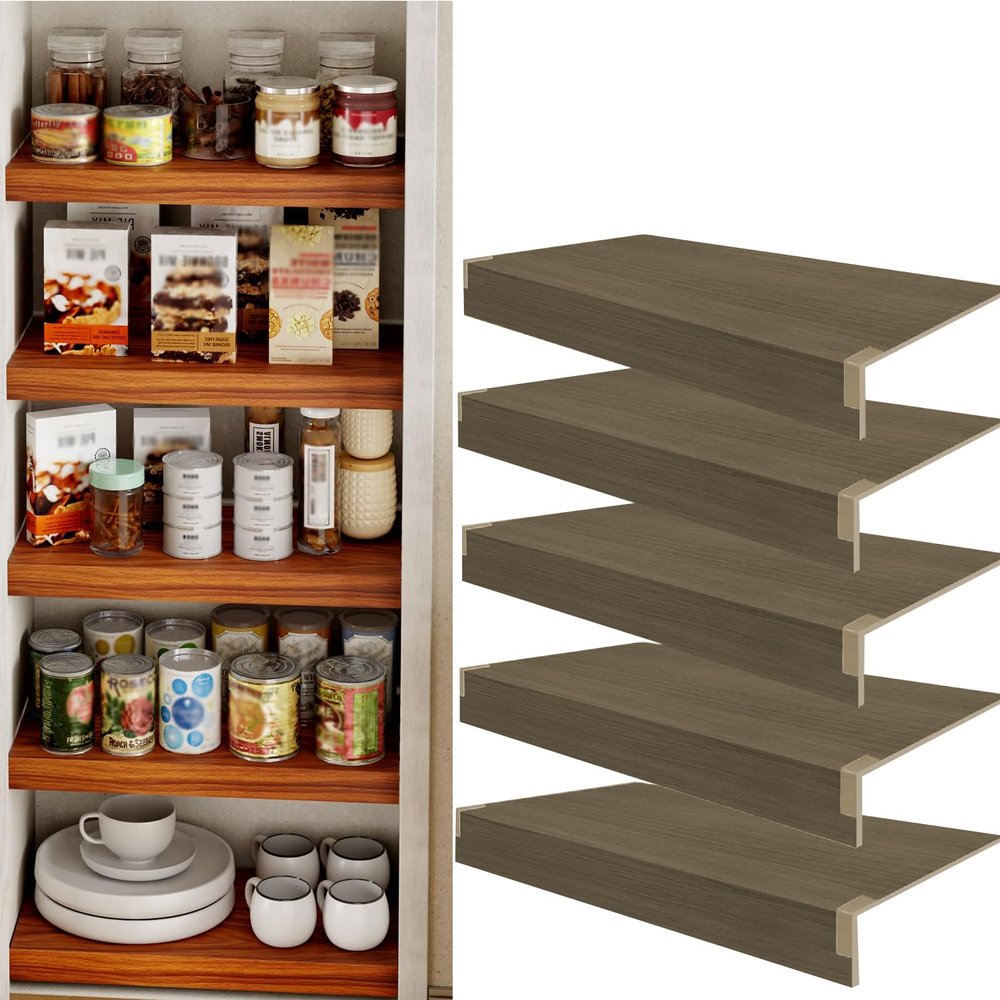 5PCS Custom Size Wire Shelf Covers for Pantry, Waterproof PVC Moisture-Resistant & Removable Pantry Shelves Cover for Kitchen Closet Bathroom Office Shelving