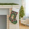 Caroline's Treasures Yellow Labrador Retriever Christmas Poinsettas Holiday Stocking Double-Sided Print, Polyester Suede,11x18, Made in USA view 3