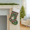 Caroline's Treasures White with Black Markings Russell Terrier Christmas Poinsettas Holiday Stocking Double-Sided Print, Polyester Suede,11x18, Made in USA view 3