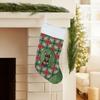 Caroline's Treasures Black and Tan Russian Toy Christmas Poinsettas Holiday Stocking Double-Sided Print, Polyester Suede,11x18, Made in USA view 2