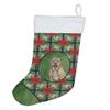 Caroline's Treasures Isabella Dogue de Bordeaux Christmas Poinsettas Holiday Stocking Double-Sided Print, Polyester Suede,11x18, Made in USA view 1
