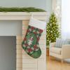 Caroline's Treasures Blue Merle American Shepherd Christmas Poinsettas Holiday Stocking Double-Sided Print, Polyester Suede,11x18, Made in USA view 3