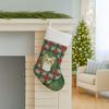 Caroline's Treasures Lemon and White Papillon Christmas Poinsettas Holiday Stocking Double-Sided Print, Polyester Suede,11x18, Made in USA view 3