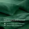 Fabdreams 100% Organic Cotton Full Size Sheet Set | 400 Thread Count Sheet Set | GOTS Certified | Long Staple Cotton | Upto 17" Elasticised Deep Pockets | Soft Silky Shiny | Forest Green view 3