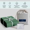 Fabdreams 100% Organic Cotton Full Size Sheet Set | 400 Thread Count Sheet Set | GOTS Certified | Long Staple Cotton | Upto 17" Elasticised Deep Pockets | Soft Silky Shiny | Forest Green view 4