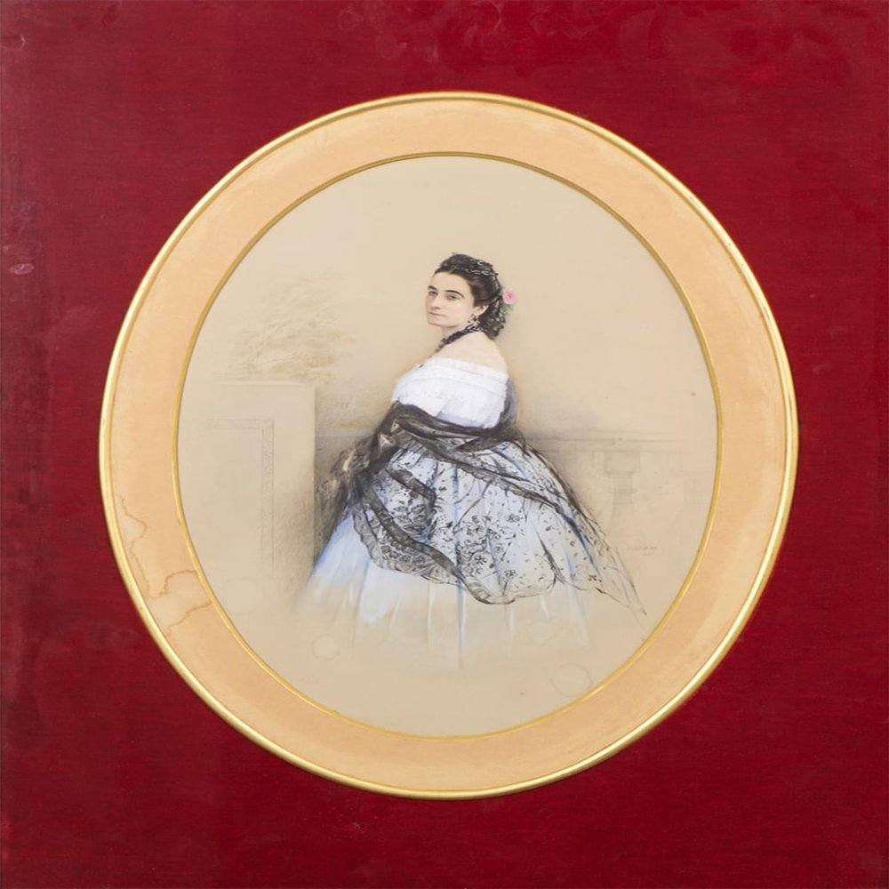 iiRTTFiRT Classic Canvas Posters Painting Wall Art the Hon Mrs by Adolphe Eugene Disderi Famous Painting for Home Decor 60x90cm